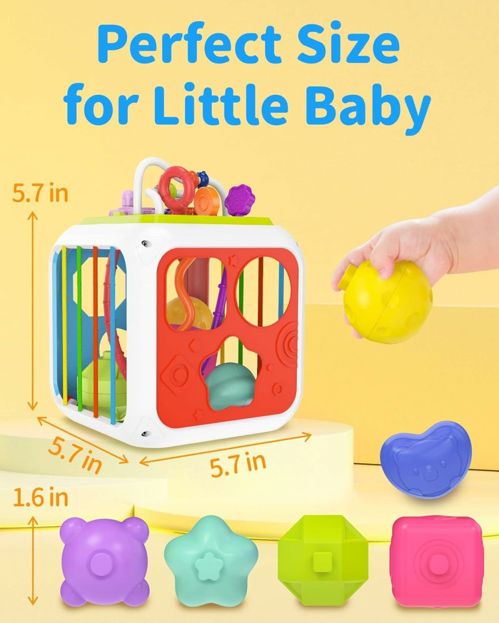 Montessori Toys For 1 Year Old Girls Boys  Baby Sorter Toys Learning Activity Cube  1 Year Old Girl Boy Birthday Gifts  Baby Toys 6-12-18 Months  7-In-1 Developmental Learning Toys  |  Activity Cubes Activity Cubes Activity Cubes