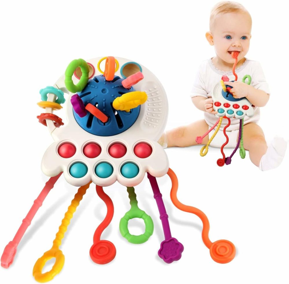 Montessori Toys For 1 Year Old  Sensory Toys For Babies  Food Grade Silicone Pull String Activity Toy  Fine Motor Toys  Travel Toys  Toddler Infant Girl Boy Gifts  |  Push & Pull Toys All Toys Push & Pull Toys