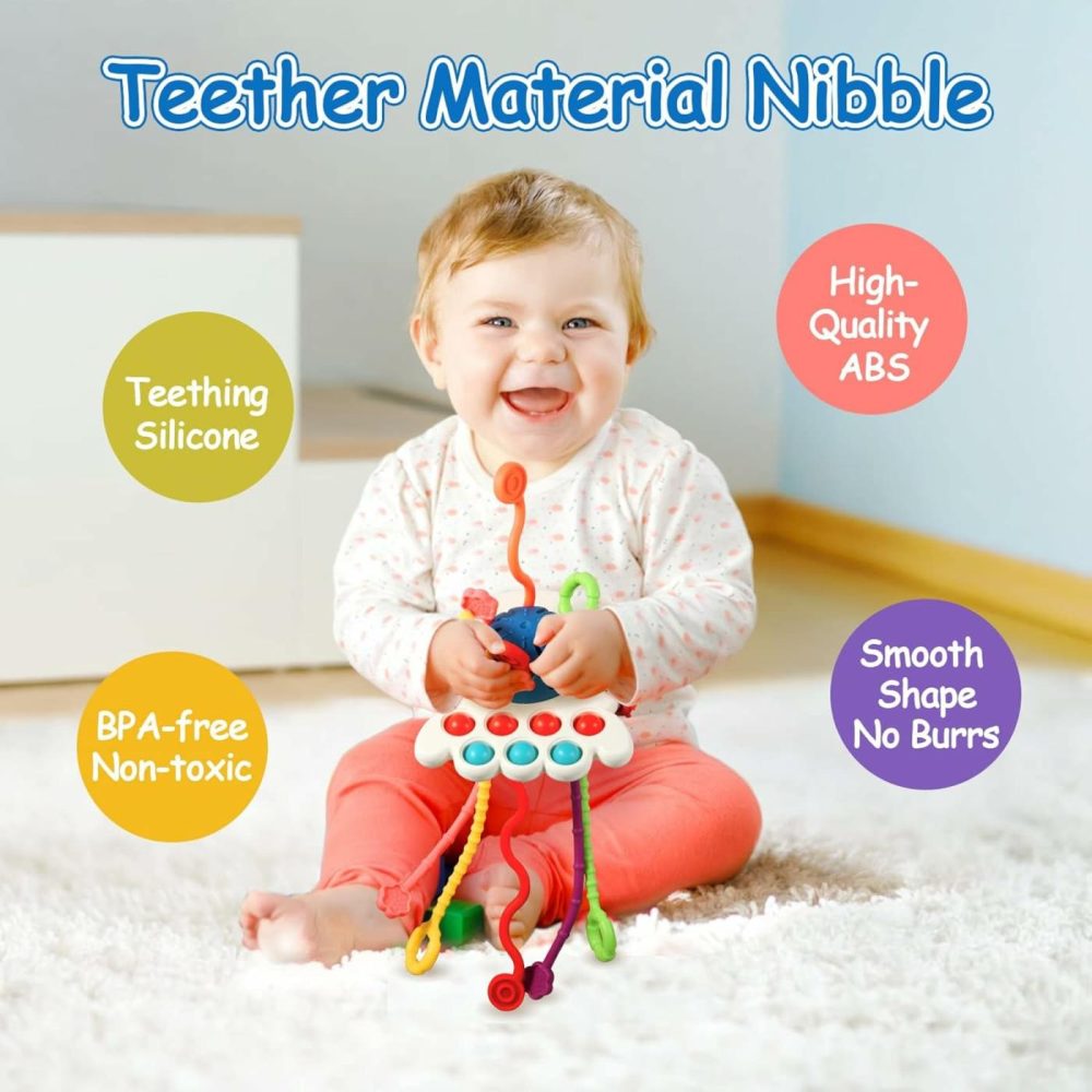 Montessori Toys For 1 Year Old  Sensory Toys For Babies  Food Grade Silicone Pull String Activity Toy  Fine Motor Toys  Travel Toys  Toddler Infant Girl Boy Gifts  |  Push & Pull Toys All Toys Push & Pull Toys