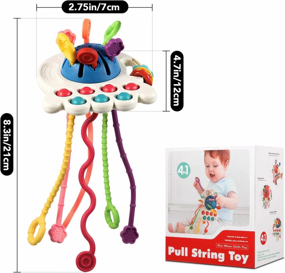 Montessori Toys For 1 Year Old  Sensory Toys For Babies  Food Grade Silicone Pull String Activity Toy  Fine Motor Toys  Travel Toys  Toddler Infant Girl Boy Gifts  |  Push & Pull Toys All Toys Push & Pull Toys