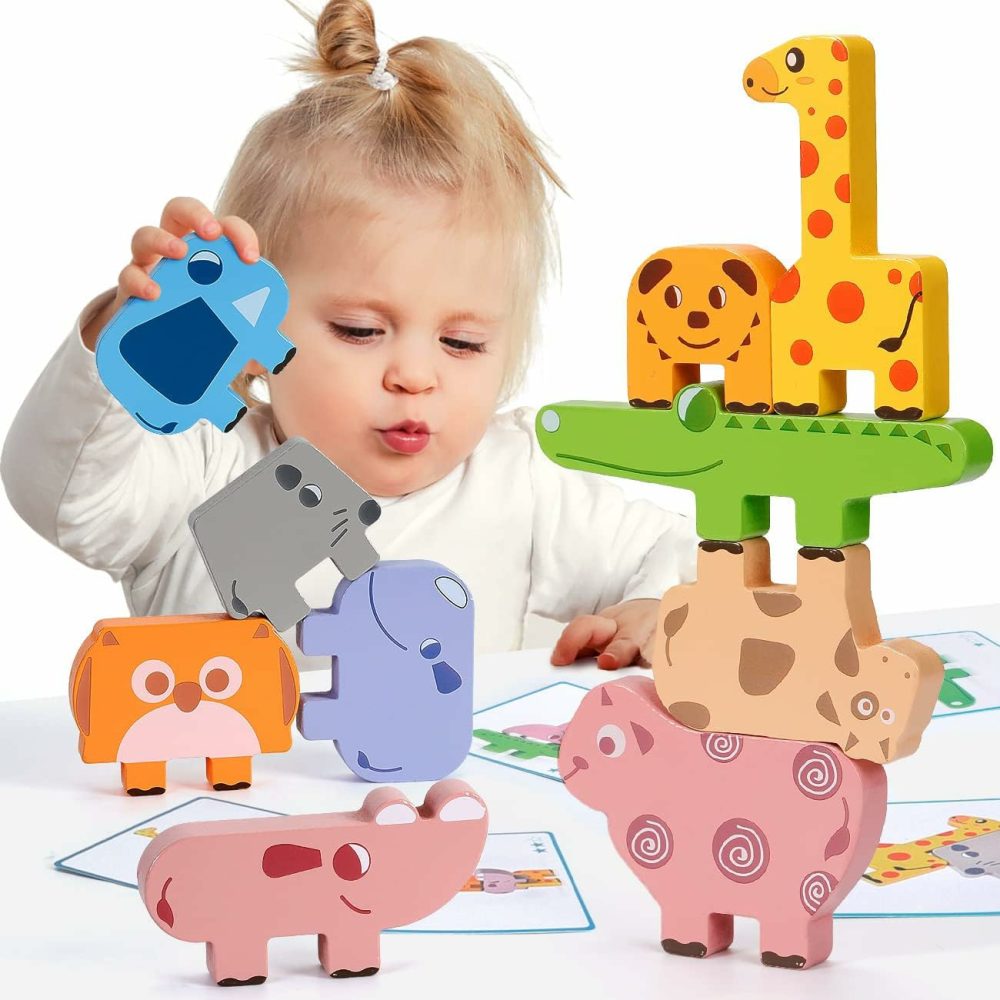 Montessori Toys For 2 3 4 Year Old  10Pcs Wooden Animal Blocks Sorting & Stacking Toys For 2-4 Year Old Toddlers Girl Boy Gifts  Kids Preschool Educational Toys Fine Motor Skills Learning Games  |  Sorting & Stacking Toys All Toys Sorting & Stacking Toys