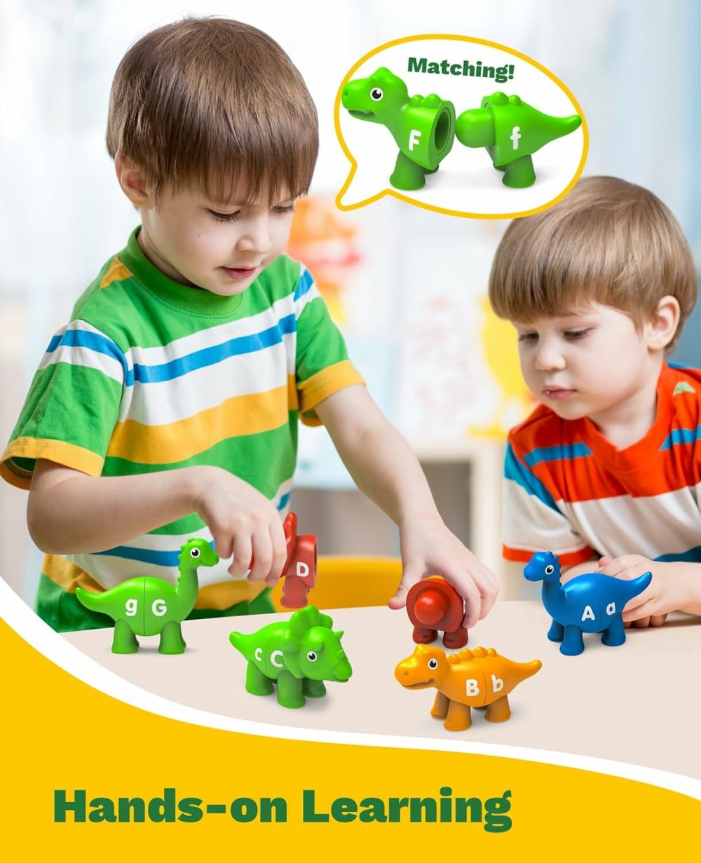 Montessori Toys For 2+ Year Old Boys And Girls  Alphabet Dinosaur Learning Toys For Toddles 2-4 Years  Fine Motor Skills Toys For 3-5 Year Old  Educational Toys Preschool Learning Activities  |  Sorting & Stacking Toys All Toys Sorting & Stacking Toys