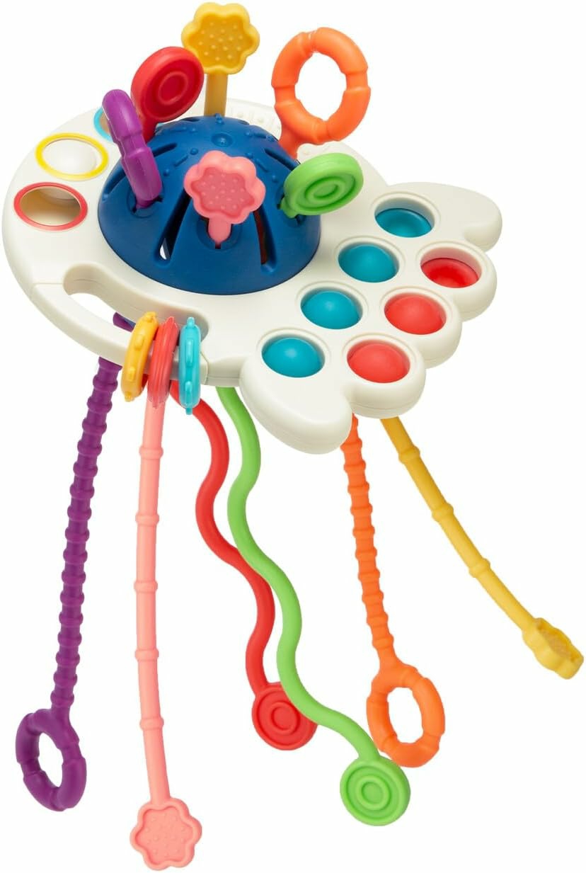 Montessori Toys For 6-12 Months Babies  Pull String Teething Toy For 1 2 3 Year Old Toddler  Multi-Sensory Activity Toy Travel Birthday Gifts For Infant Boys Girls  |  Push & Pull Toys All Toys Push & Pull Toys