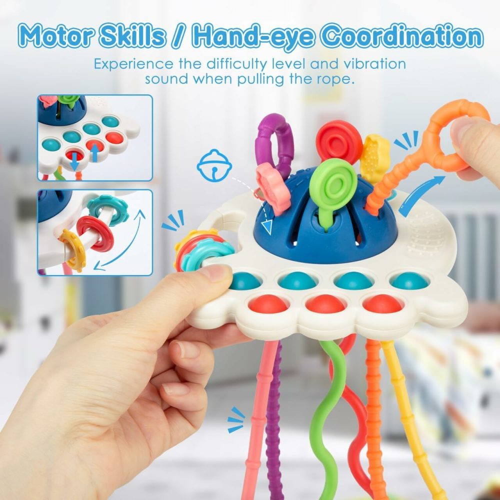 Montessori Toys For 6-12 Months Babies  Pull String Teething Toy For 1 2 3 Year Old Toddler  Multi-Sensory Activity Toy Travel Birthday Gifts For Infant Boys Girls  |  Push & Pull Toys All Toys Push & Pull Toys