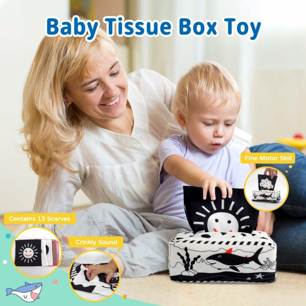 Montessori Toys For Babies 0-6 Months  7 In 1 Learning Educational Set Newborn Toys 6-12 Months  Rainbow Ball  Baby Black And White Books  Tissue Box Toy  Spinning Drum  Rattle Toy  |  Rattles & Plush Rings All Toys Rattles & Plush Rings