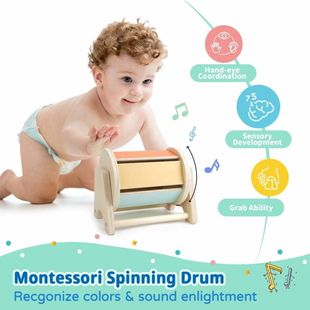 Montessori Toys For Babies 0-6 Months  7 In 1 Learning Educational Set Newborn Toys 6-12 Months  Rainbow Ball  Baby Black And White Books  Tissue Box Toy  Spinning Drum  Rattle Toy  |  Rattles & Plush Rings All Toys Rattles & Plush Rings