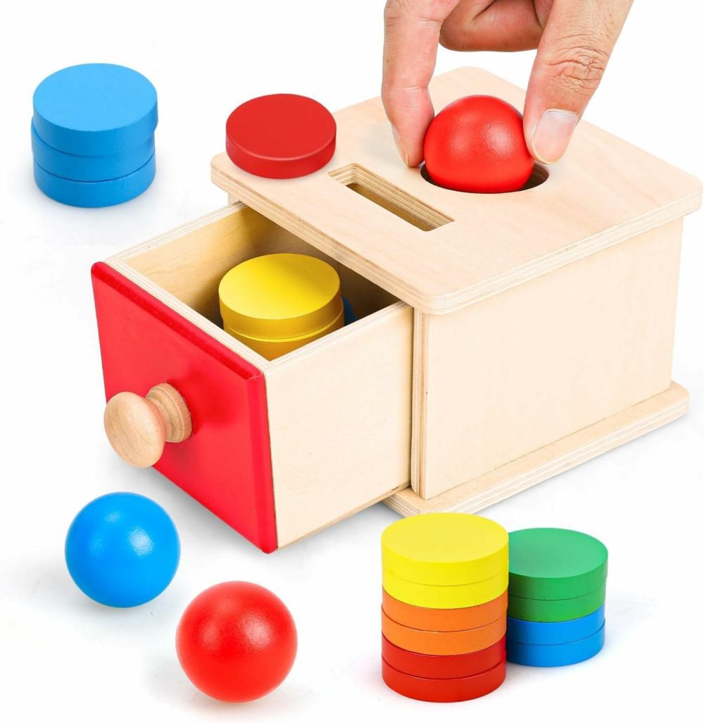 Montessori Toys Object Permanence Box Toys 2-In-1 Wooden Ball Drop Toy & Coin Box Montessori Toys For Babies 6-12 Months Wooden Toys For 1 + Year Old Baby Development Toy Gifts For Toddler  |  Sorting & Stacking Toys All Toys Sorting & Stacking Toys