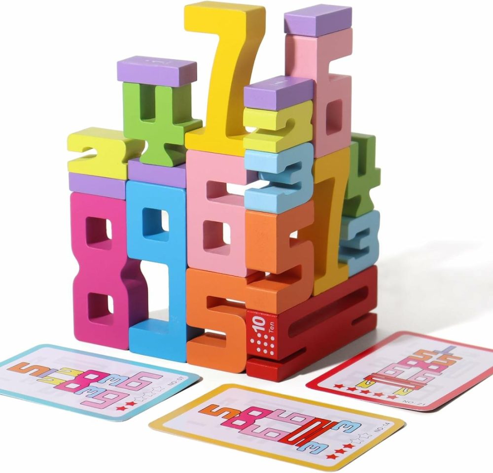 Montessori Toys Stacking Building Blocks For 3+ Years Old Kids 1-10 Digital Game Balance Competition Toy Toddler Learning Toys  Preschool Learning Activities Wooden Blocks  3-8 Years  Boys And Girls  |  Sorting & Stacking Toys All Toys Sorting & Stacking Toys