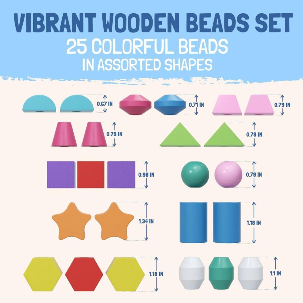 Montessori Wooden Bead Toy For Toddlers – Sequencing Bead Game  Sorting & Stacking Toddler Play – 10 Pattern Cards Wooden Lacing Toy  Toy Beads For 3 4 5 Years Old – Wooden Beads Toddler  |  Sorting & Stacking Toys All Toys Sorting & Stacking Toys