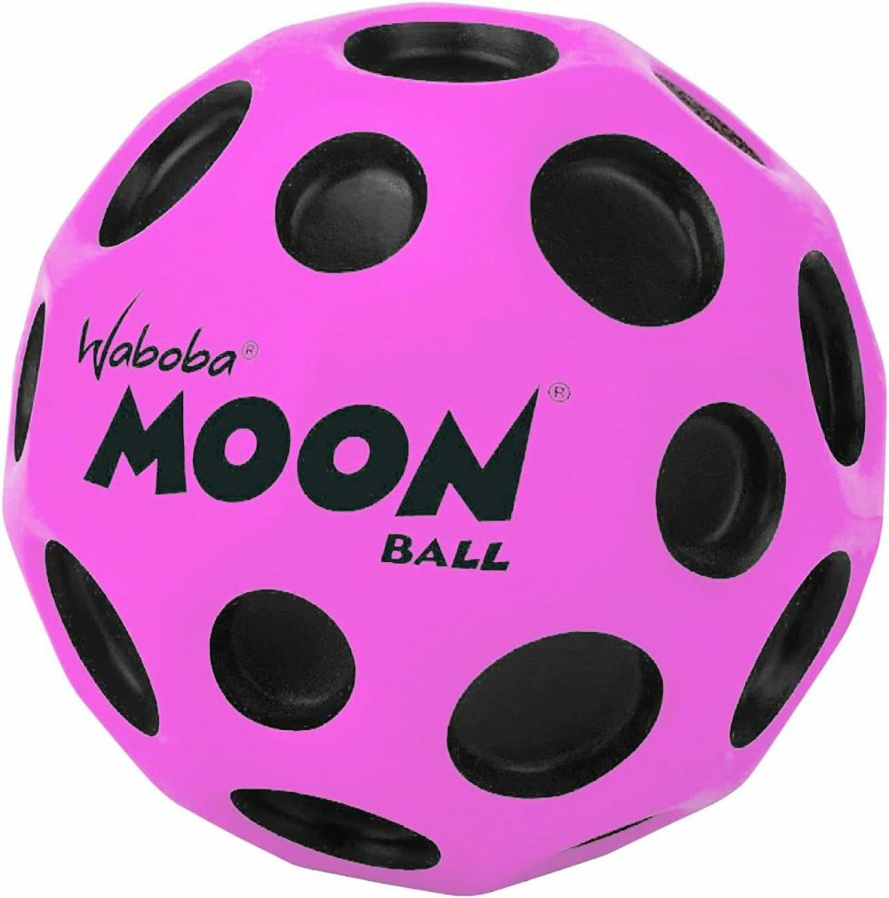 Moon Ball – Bounces Out Of This World – Original Patented Design – Craters Make Pop Sounds – Easy To Grip – Color Pink  |  Balls All Toys Balls