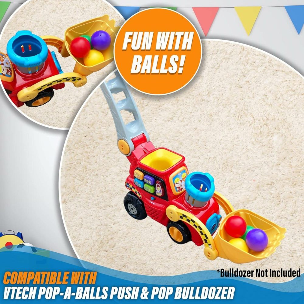 Multi-Colored Replacement Ball Set For Vtech Pop-A-Balls Push And Pop Bulldozer Toy | Vibrant  Colorful Balls Compatible With Vtech Bulldozer Ball Popper Toy | 6 Ball Set  |  Balls All Toys Balls