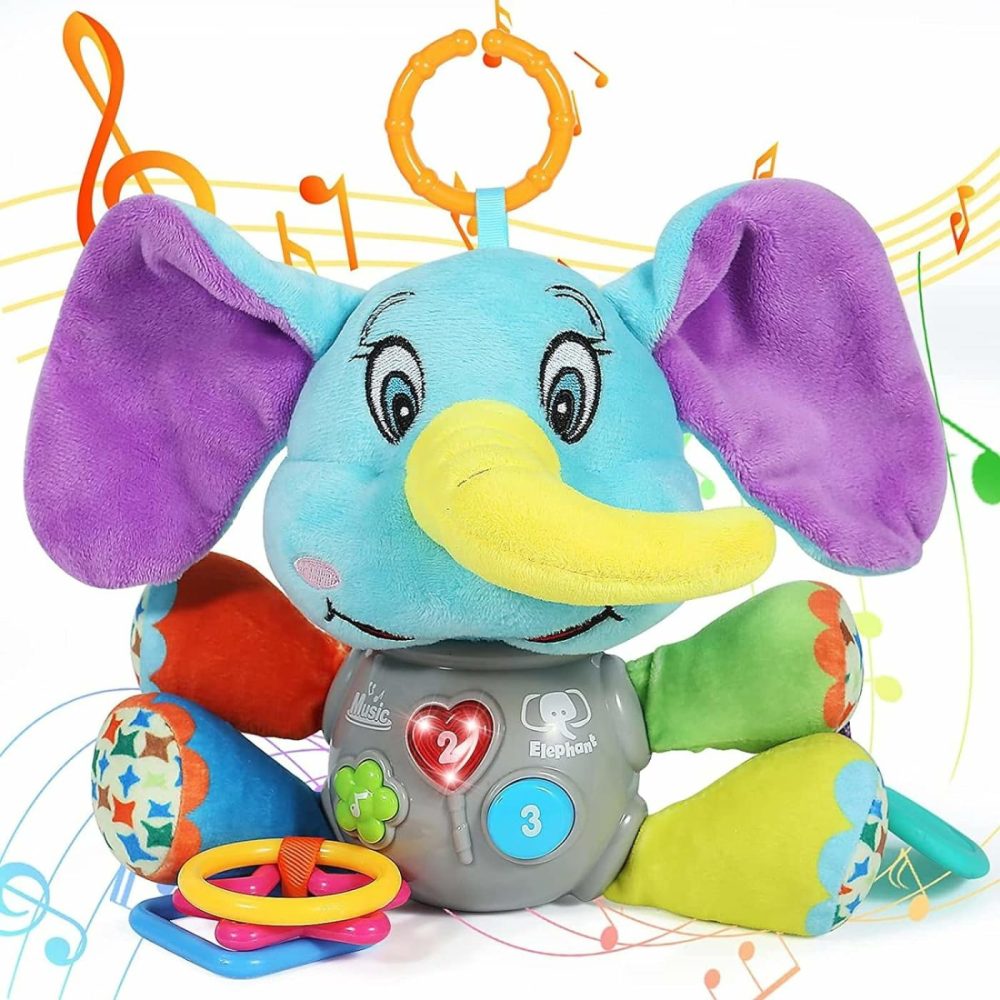 Multifunctional Luminous Plush Elephant Baby Music Toy  With 12 Songs And Various Sounds Of Nature  Equipped With Suspension  As A Teething Toy  Apply For Car Seats  Cribs And Strollers  |  Car Seat & Stroller Toys All Toys Car Seat & Stroller Toys