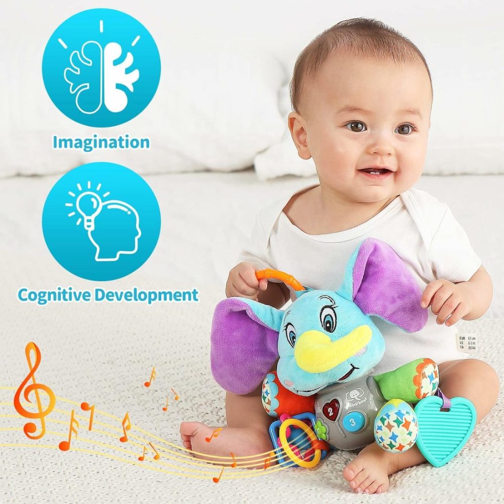 Multifunctional Luminous Plush Elephant Baby Music Toy  With 12 Songs And Various Sounds Of Nature  Equipped With Suspension  As A Teething Toy  Apply For Car Seats  Cribs And Strollers  |  Car Seat & Stroller Toys All Toys Car Seat & Stroller Toys