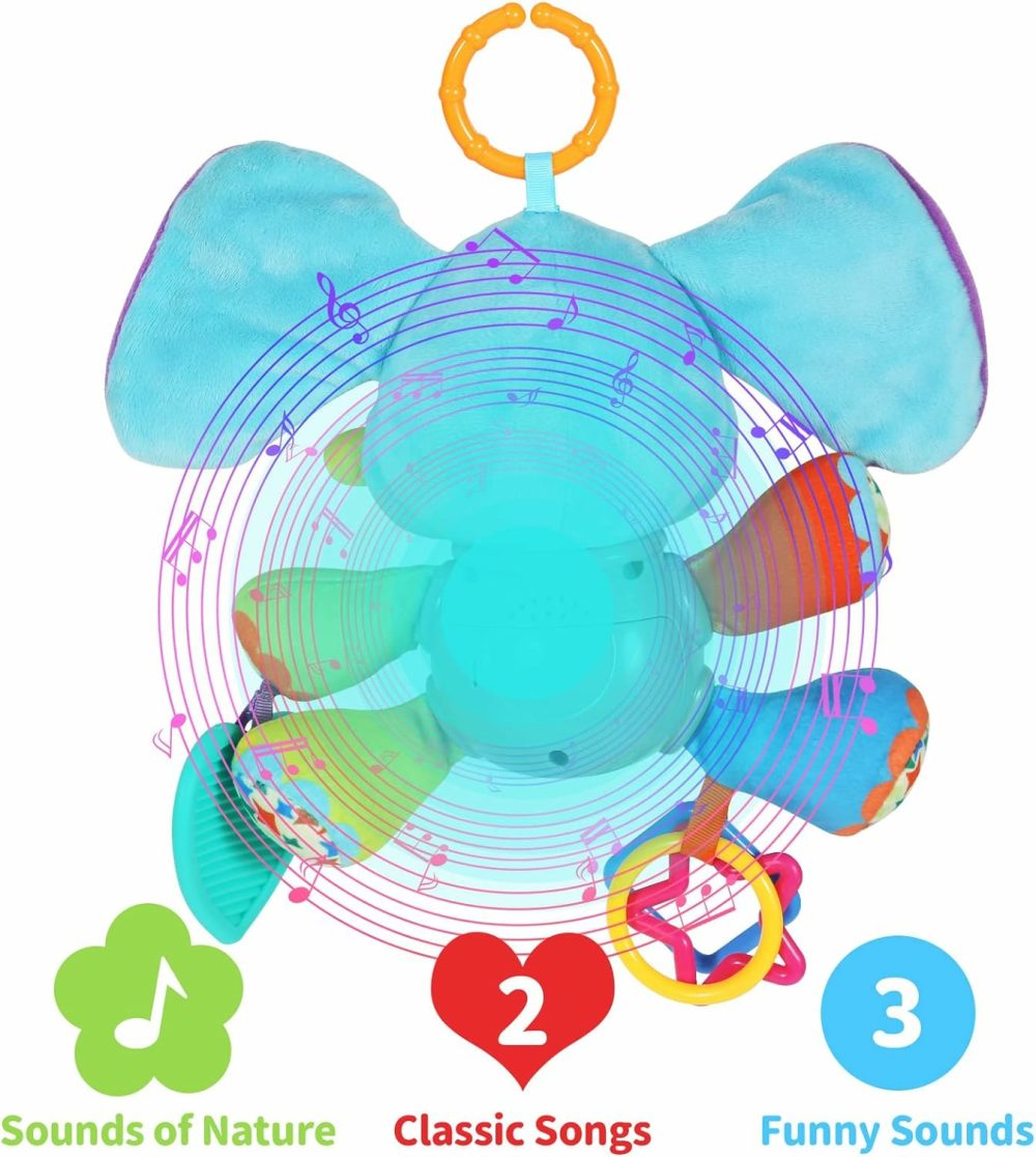 Multifunctional Luminous Plush Elephant Baby Music Toy  With 12 Songs And Various Sounds Of Nature  Equipped With Suspension  As A Teething Toy  Apply For Car Seats  Cribs And Strollers  |  Car Seat & Stroller Toys All Toys Car Seat & Stroller Toys