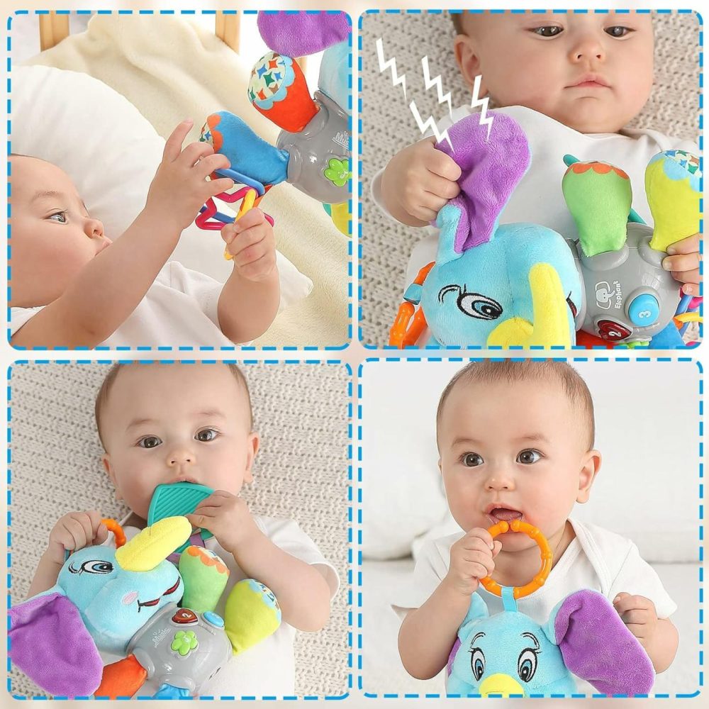 Multifunctional Luminous Plush Elephant Baby Music Toy  With 12 Songs And Various Sounds Of Nature  Equipped With Suspension  As A Teething Toy  Apply For Car Seats  Cribs And Strollers  |  Car Seat & Stroller Toys All Toys Car Seat & Stroller Toys