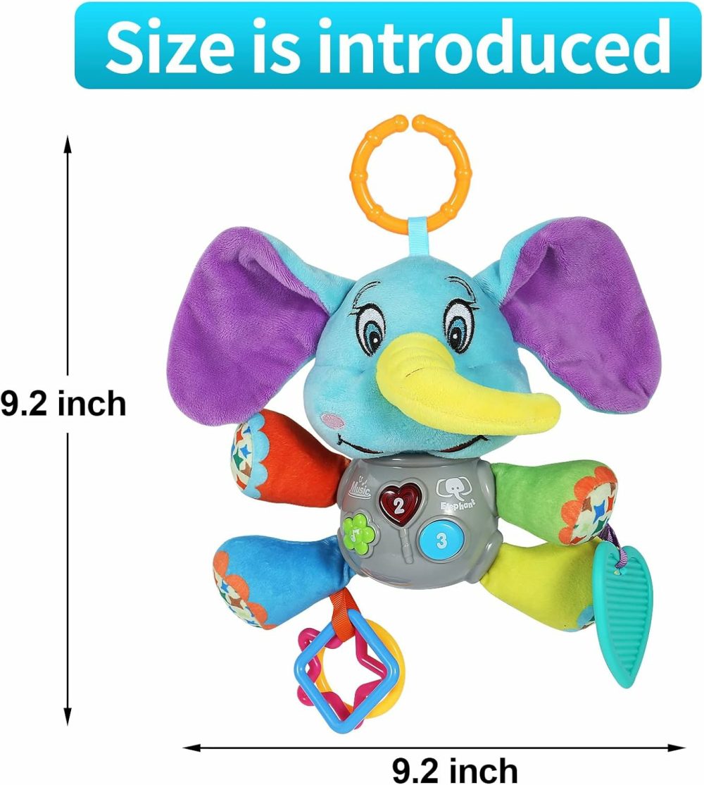 Multifunctional Luminous Plush Elephant Baby Music Toy  With 12 Songs And Various Sounds Of Nature  Equipped With Suspension  As A Teething Toy  Apply For Car Seats  Cribs And Strollers  |  Car Seat & Stroller Toys All Toys Car Seat & Stroller Toys