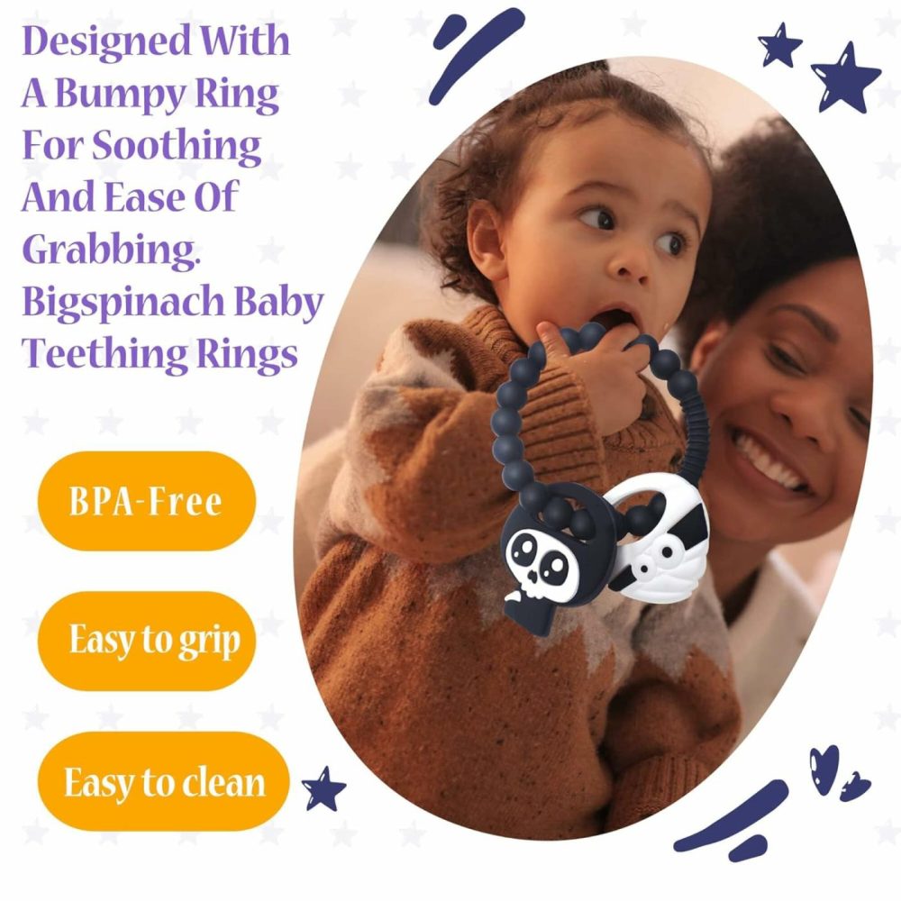 Mummy Teether And Cute Grim Reaper Ring Teether Halloween Activities Designed With A Bumpy Ring For Soothing And Ease Of Grabbing  |  Teethers All Toys Grim Reaper