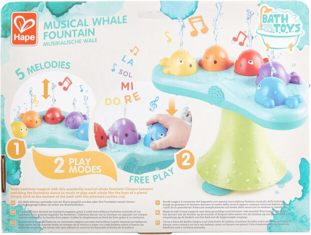 Music Fountain Bath Toy| Whale Bathtub 2 Play Modes Toy With Music| Bathroom Shower Toy For Toddlers  |  Bath Toys All Toys Bath Toys