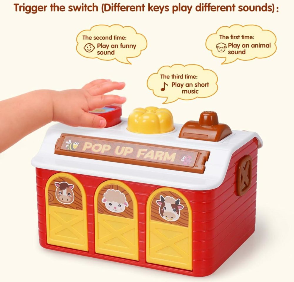 Musical Baby Pop Up Toy With Piano Modes  Cause And Effect Toys For Babies 6 To 12 Months  Pop Up Farm Animal Toys For Toddlers 1-3 Years Old Boys & Girls  |  Musical Toys All Toys