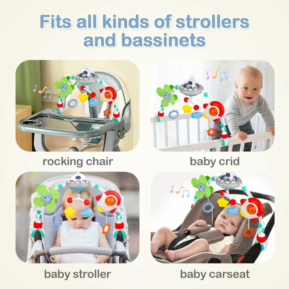 Musical Baby Stroller Arch Toys  Travel Car Seat Toys  Baby Play Arch Crib Accessory Toys  Mobile For Bassinet  Pram Activity Arch Bar Toys For Babies Infants  |  Car Seat & Stroller Toys All Toys Car Seat & Stroller Toys