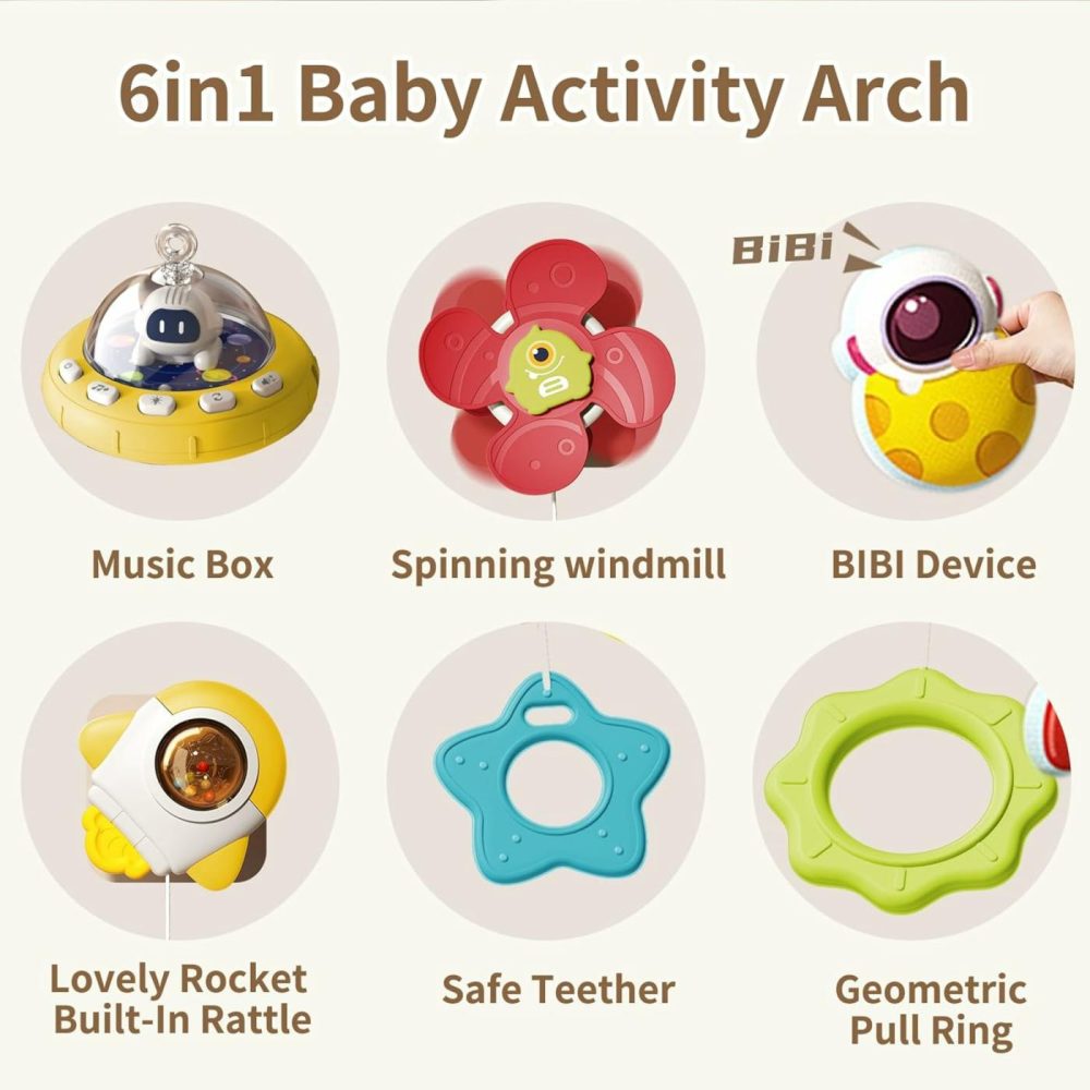 Musical Baby Stroller Arch Toys  Travel Car Seat Toys  Baby Play Arch Crib Accessory Toys  Mobile For Bassinet  Pram Activity Arch Bar Toys For Babies Infants  |  Car Seat & Stroller Toys All Toys Car Seat & Stroller Toys