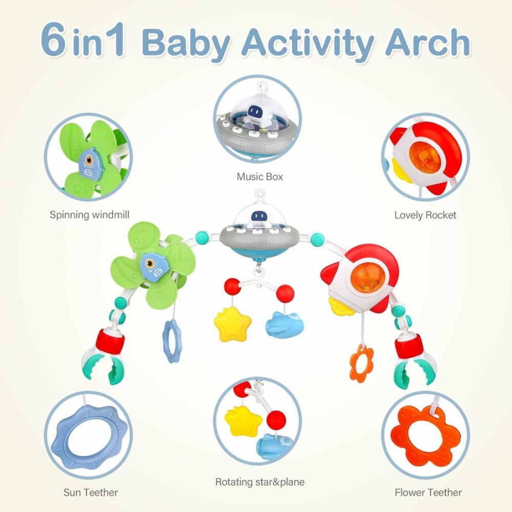 Musical Baby Stroller Arch Toys  Travel Car Seat Toys  Baby Play Arch Crib Accessory Toys  Mobile For Bassinet  Pram Activity Arch Bar Toys For Babies Infants  |  Car Seat & Stroller Toys All Toys Car Seat & Stroller Toys