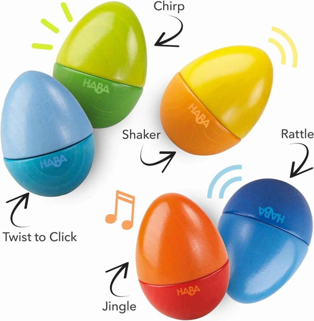 Musical Eggs – 5 Wooden Eggs With Acoustic Sounds  Made In Germany  Kids Musical Instruments  Montessori Toys  Learning Toys & Music Play 2 Yrs+  |  Musical Toys All Toys