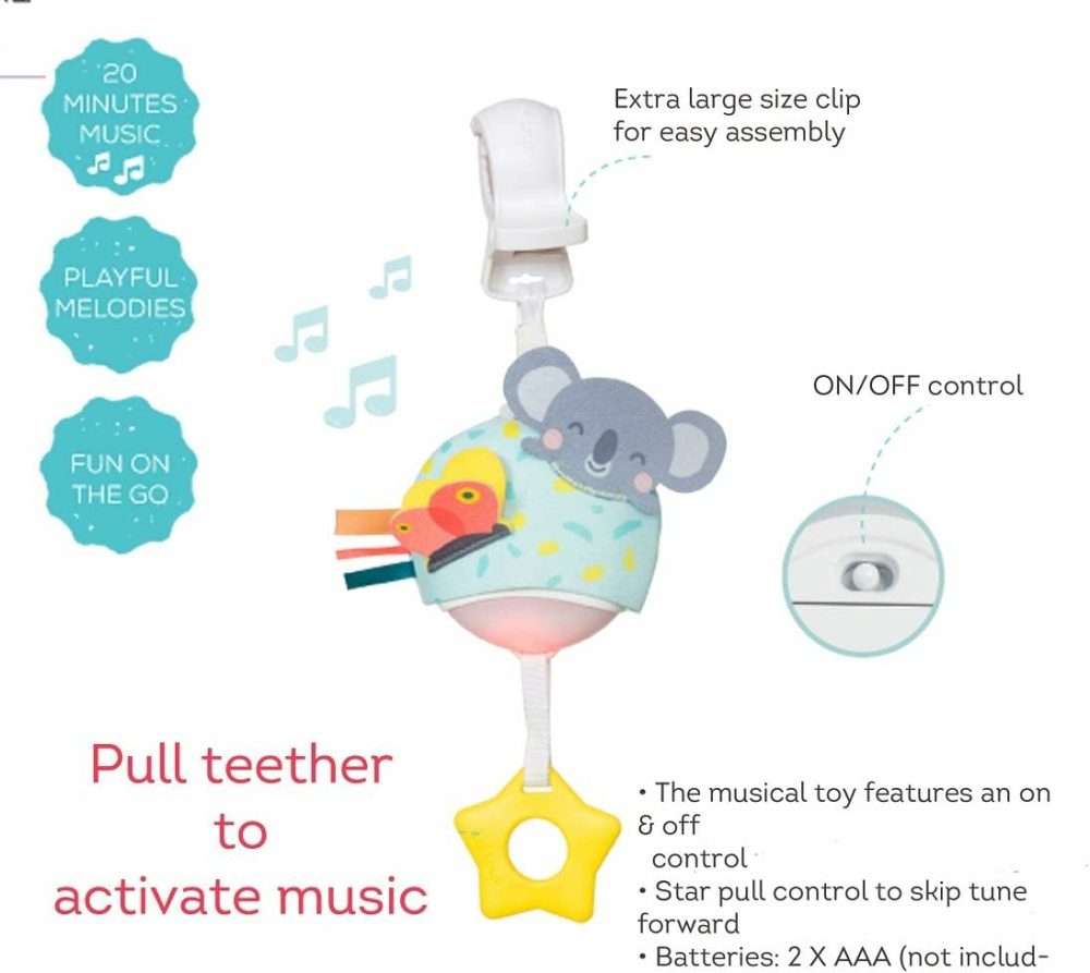 Musical Koala  On-The-Go Pull Down Hanging Music And Lights Infant Toy | Parent And Baby’s Travel Companion  Soothe Baby  Keeps Baby Relaxed While Strolling  For Newborns And Up  |  Musical Toys All Toys Multi