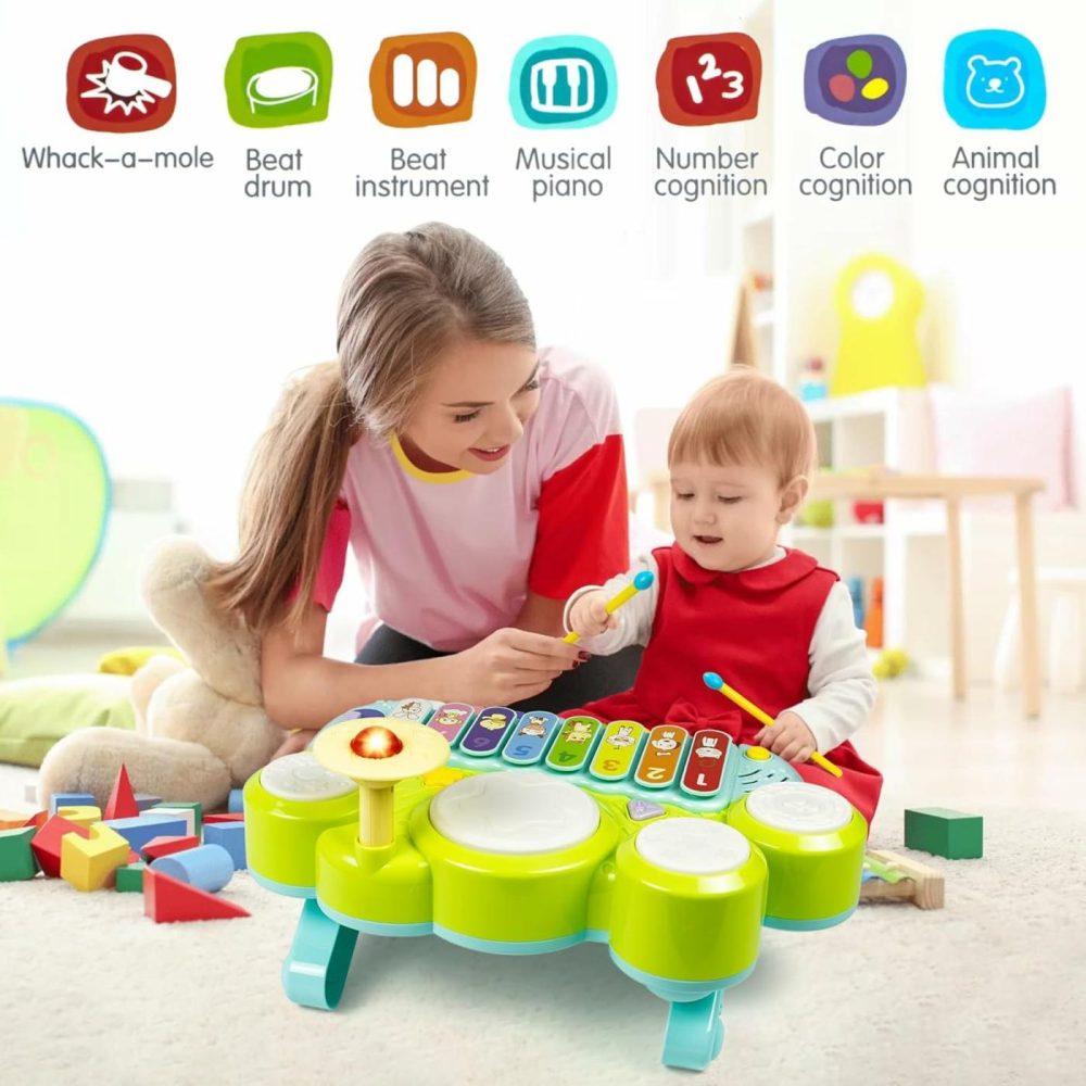 Musical Toys For Toddlers 1-3  Baby Piano Keyboard For 1 Year Old Girls Boys Toys  Xylophone Toddlers Drum Set Music Toys With Lights  Early Educational Learning Toy Gifts  |  Musical Toys All Toys