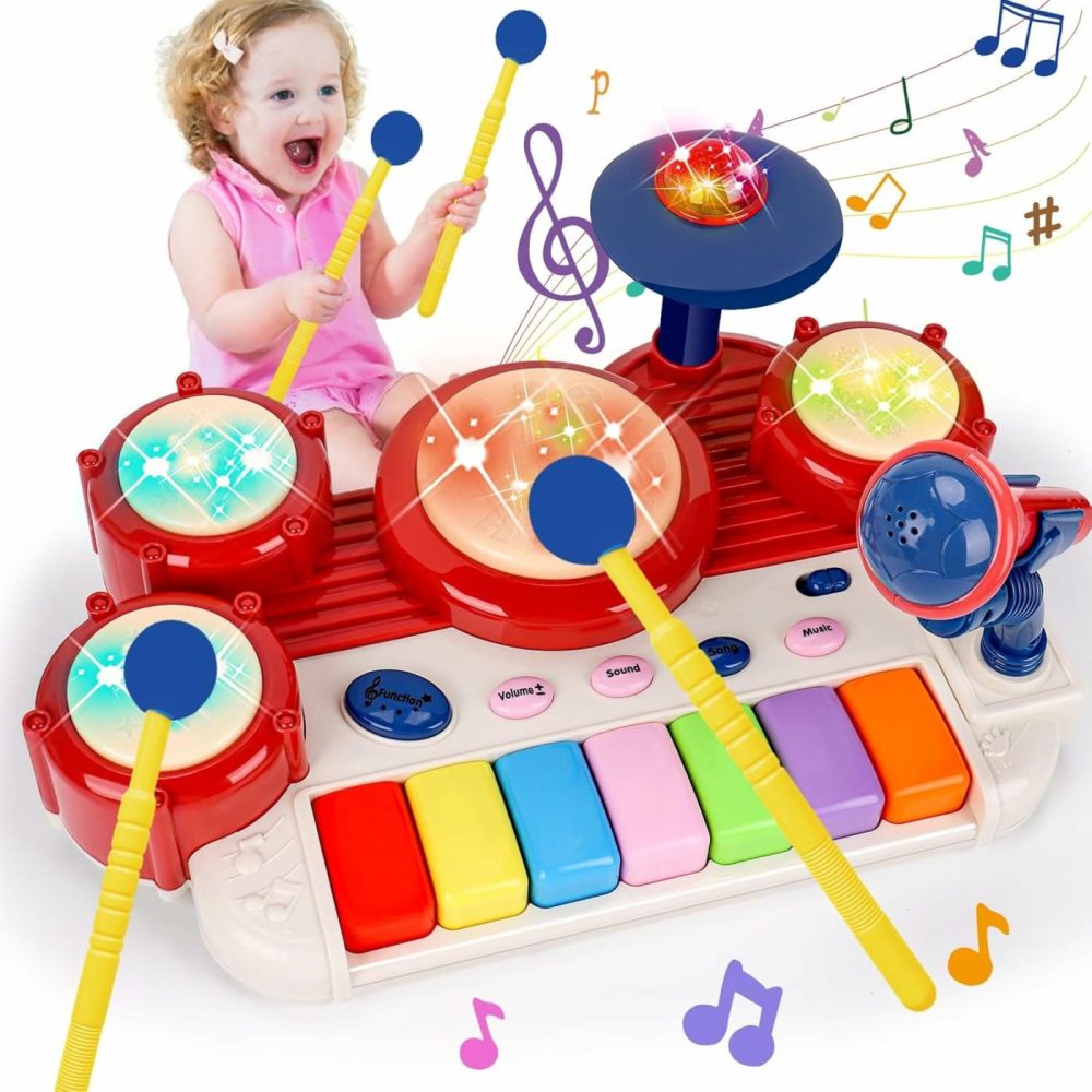 Musical Toys For Toddlers 1-3 Piano Keyboard & Drum Set  Kids Music Instruments Toddler Toys Age 1-2 Baby Sensory Toys 12 18 Months Birthday Valentines Gifts For 1 2 3 4 Year Old Girls Boys  |  Musical Toys All Toys