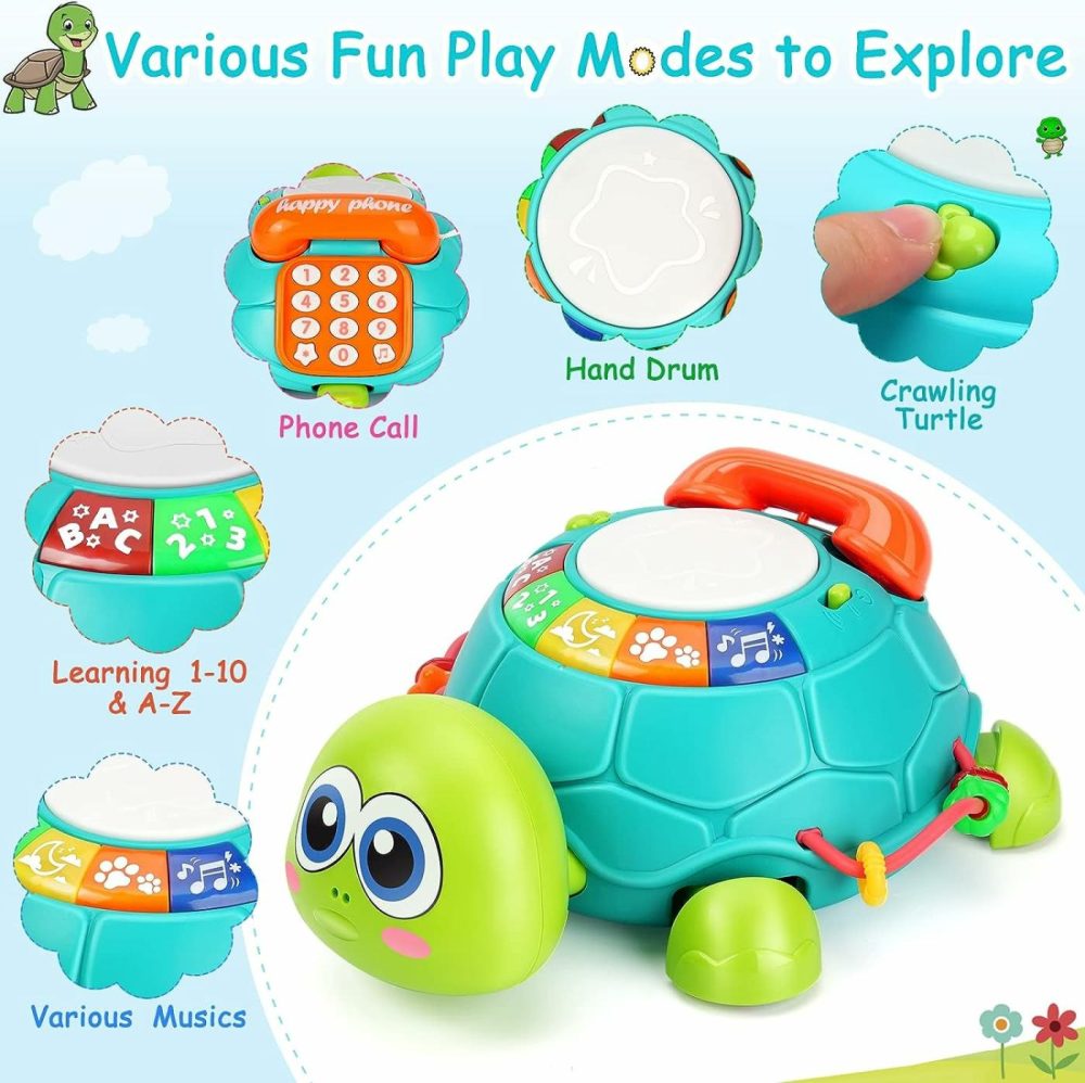 Musical Turtle Baby Toys 6 To 12 Months  Infant Light Up Music Toys Tummy Time Development  Crawling Toy For 7 8 9 10+ Month Old  Easter Christmas For Babies 4 5 6 12 Month Boy Girl  |  Musical Toys All Toys