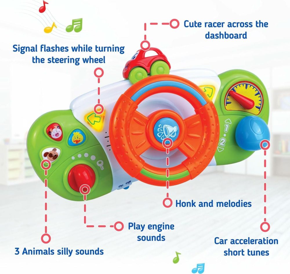 My First Baby Stroller Toy  Toddler Steering Driving Wheel  Car Seat Educational Learning Driver Toys  Pretend Drive Dashboard  Infant Baby Preschool Gift 6 7 8 9 10 11 12 Month 1 Year Old  |  Car Seat & Stroller Toys All Toys Car Seat & Stroller Toys