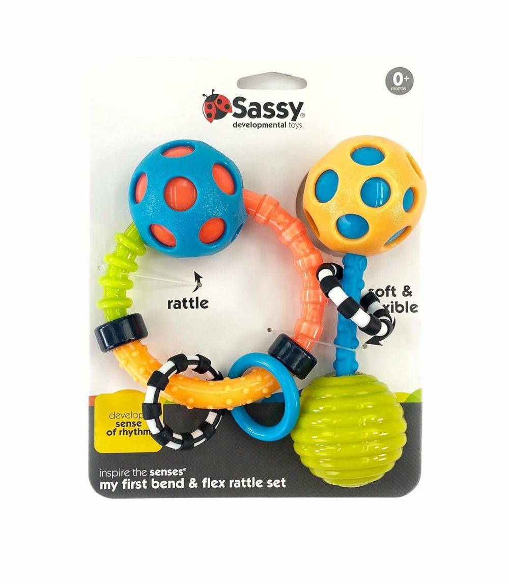 My First Bend & Flex Rattle Set – 2 Piece – For Ages 0+ Months  |  Rattles & Plush Rings All Toys Blue