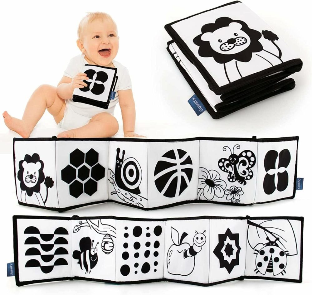 My First Black And White High Contrast Soft Book   Infant Tummy Time Toys  Black And White Baby Cards  Folding Educational Activity Cloth Book Suitable For Boys Girls Toddler  |  Car Seat & Stroller Toys All Toys Car Seat & Stroller Toys