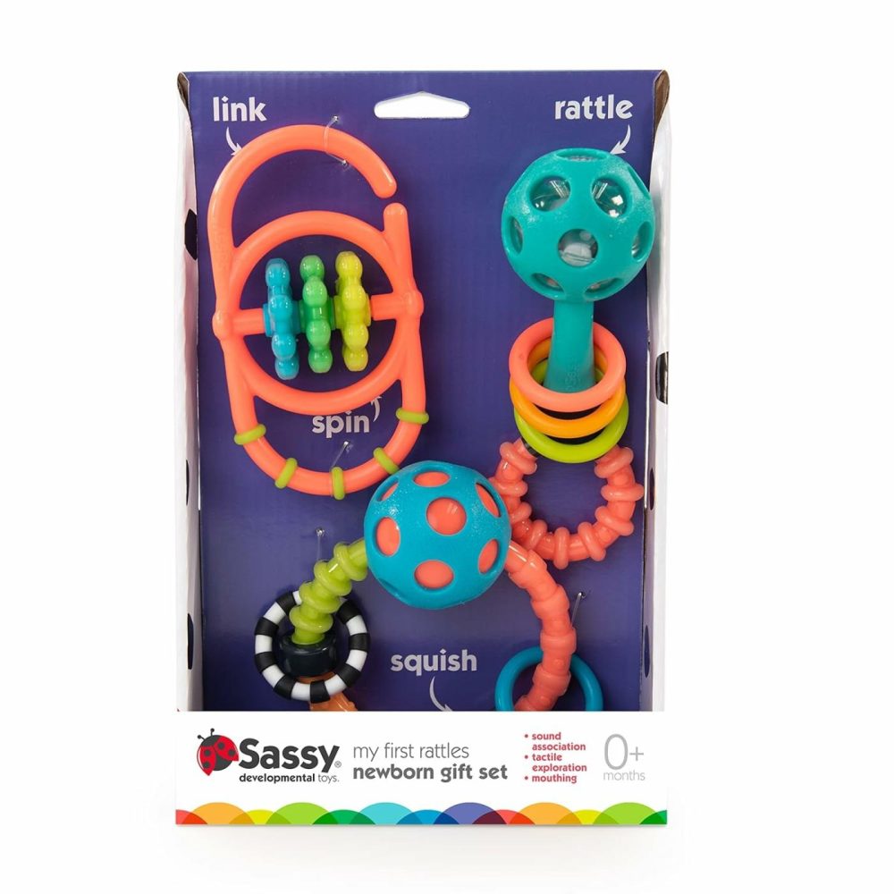 My First Rattles Newborn Gift Set With 3 Soft And Flexible Rattles  Ages 0+ Months  |  Rattles & Plush Rings All Toys Multi