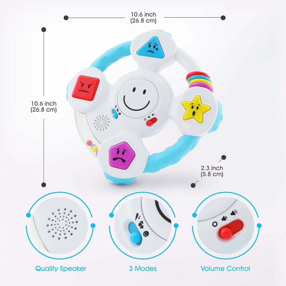 My Spin & Learn Steering Wheel – Interactive Educational Toys For 6 To 36 Months Old Infants  Babies  Toddlers – Learn Colors  Shapes  Feelings & Music – Birthday Gifts For Children  |  Musical Toys All Toys