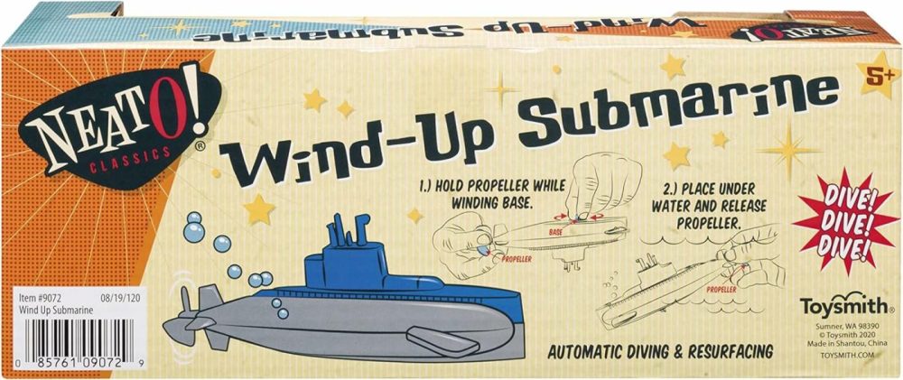 Neato! Classic Toys Wind Up Diving Submarine  |  Bath Toys All Toys Bath Toys