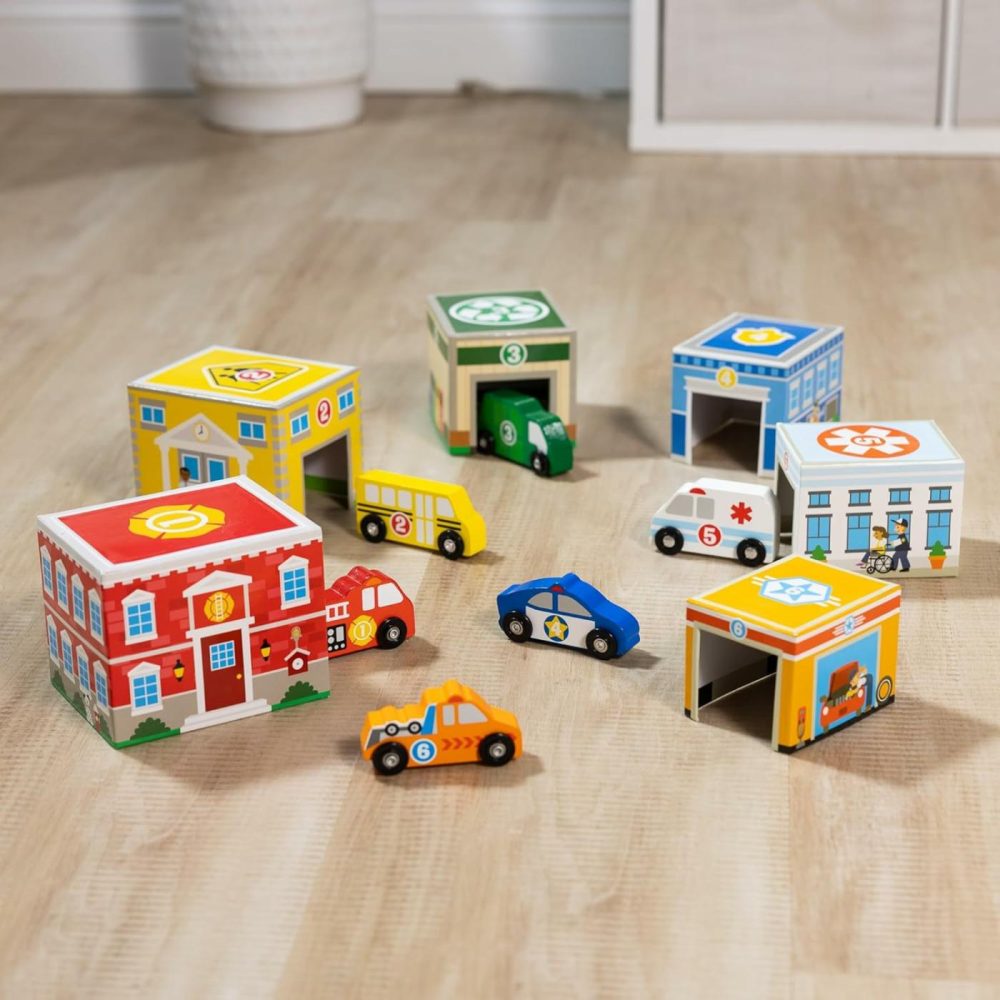 Nesting And Sorting Blocks – 6 Buildings  6 Wooden Vehicles – Fsc Certified  |  Sorting & Stacking Toys All Toys Sorting & Stacking Toys