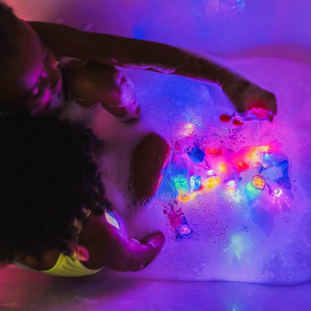 New Blair Water-Activated Bath Toy With 6 Reusable Light-Up Cubes For Sensory Play  |  Bath Toys All Toys Bath Toys