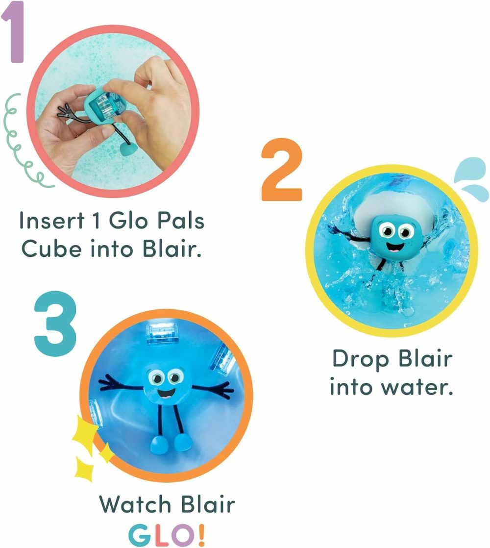 New Blair Water-Activated Bath Toy With 6 Reusable Light-Up Cubes For Sensory Play  |  Bath Toys All Toys Bath Toys