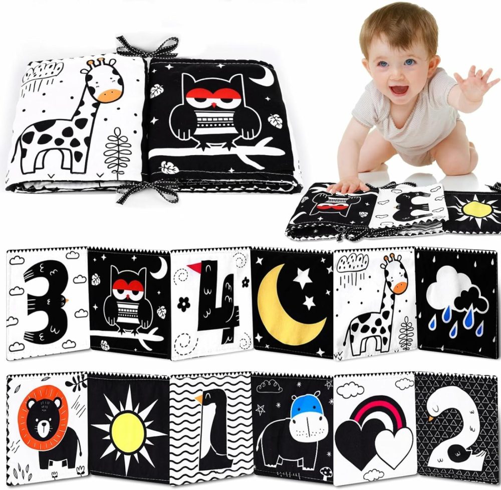 Newborn Toys Black And White High Contrast Baby Toys For 0-6  6-12 Months  Early Education Baby Book With Numbers  Weather And Animals Signs  Tummy Time Toys  Baby Registry Search Gifts  |  Car Seat & Stroller Toys All Toys Car Seat & Stroller Toys