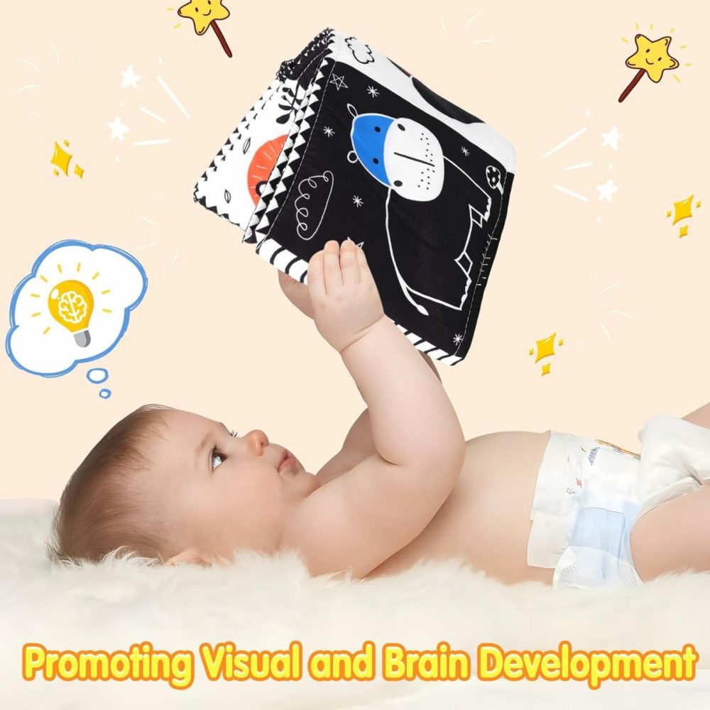 Newborn Toys Black And White High Contrast Baby Toys For 0-6  6-12 Months  Early Education Baby Book With Numbers  Weather And Animals Signs  Tummy Time Toys  Baby Registry Search Gifts  |  Car Seat & Stroller Toys All Toys Car Seat & Stroller Toys