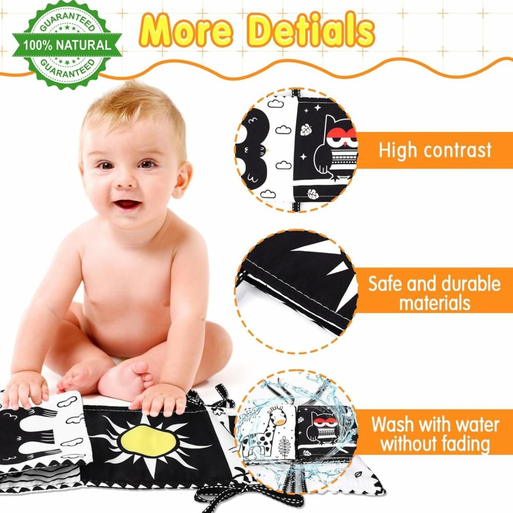 Newborn Toys Black And White High Contrast Baby Toys For 0-6  6-12 Months  Early Education Baby Book With Numbers  Weather And Animals Signs  Tummy Time Toys  Baby Registry Search Gifts  |  Car Seat & Stroller Toys All Toys Car Seat & Stroller Toys