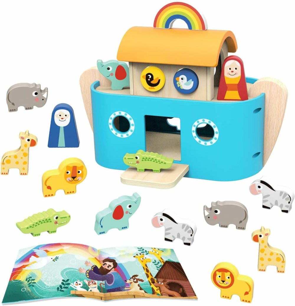 Noah’s Ark Toys For Toddlers Wooden Animal Shape Sorter  Baptism Gifts For Boys And Girls  Bible Story Toys With Book  Montessori Educational Toys For 2 3 4 Year Old  |  Sorting & Stacking Toys All Toys Sorting & Stacking Toys