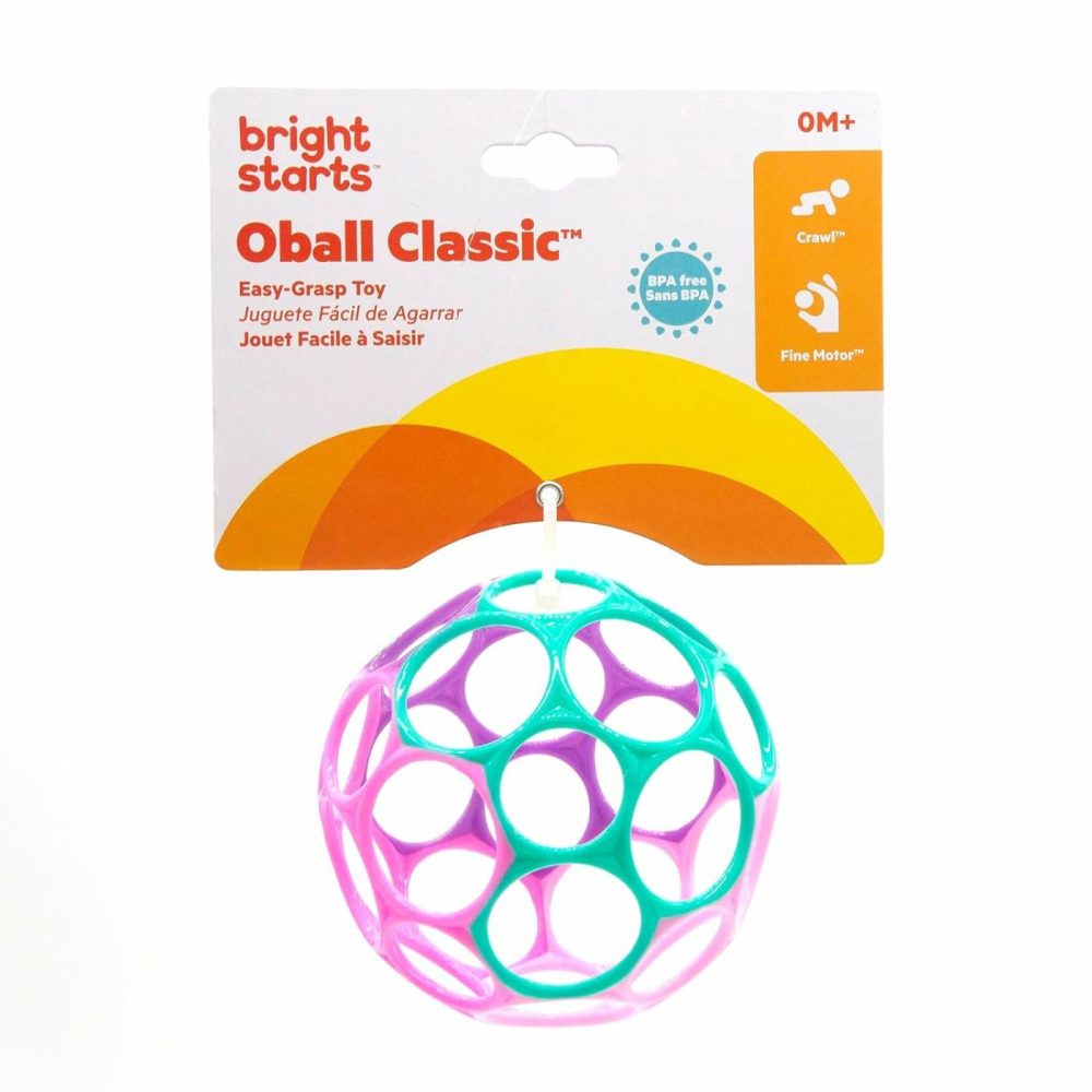 Oball Easy Grasp Classic Ball Infant Toy In Pink/Purple  Age Newborn And Up. 4 Inches  |  Balls All Toys Balls