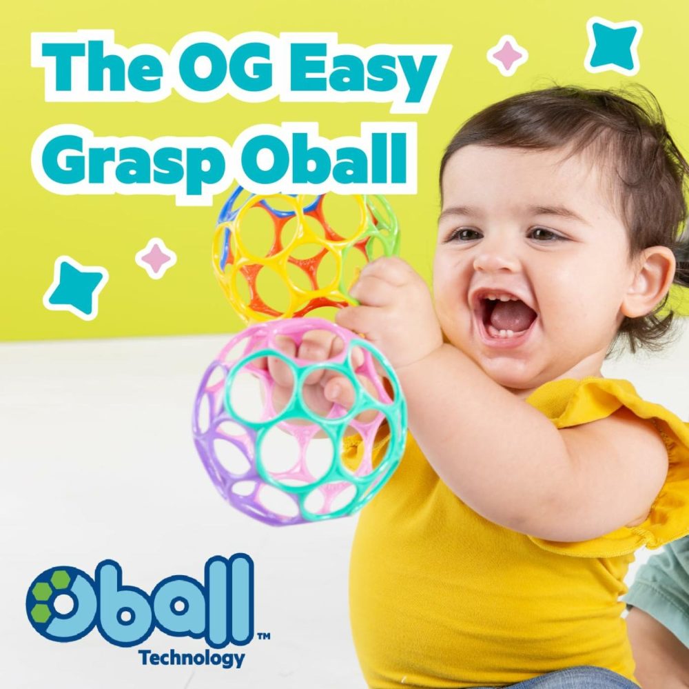 Oball Easy-Grasp Rattle Bpa-Free Infant Toy In Teal  Age Newborn And Up  4 Inches  |  Rattles & Plush Rings All Toys Rattles & Plush Rings