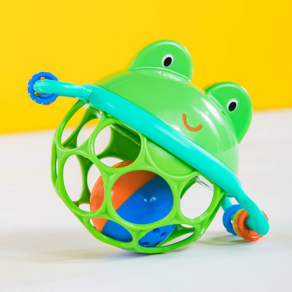 Oball Musical Toy  Jingle & Shake Pal  Bpa-Free Easy-Grasp Baby Rattle Toy  Ages Newborn+  |  Rattles & Plush Rings All Toys Green Frog