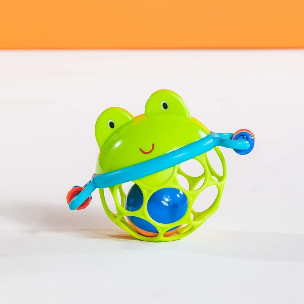 Oball Musical Toy  Jingle & Shake Pal  Bpa-Free Easy-Grasp Baby Rattle Toy  Ages Newborn+  |  Rattles & Plush Rings All Toys Green Frog