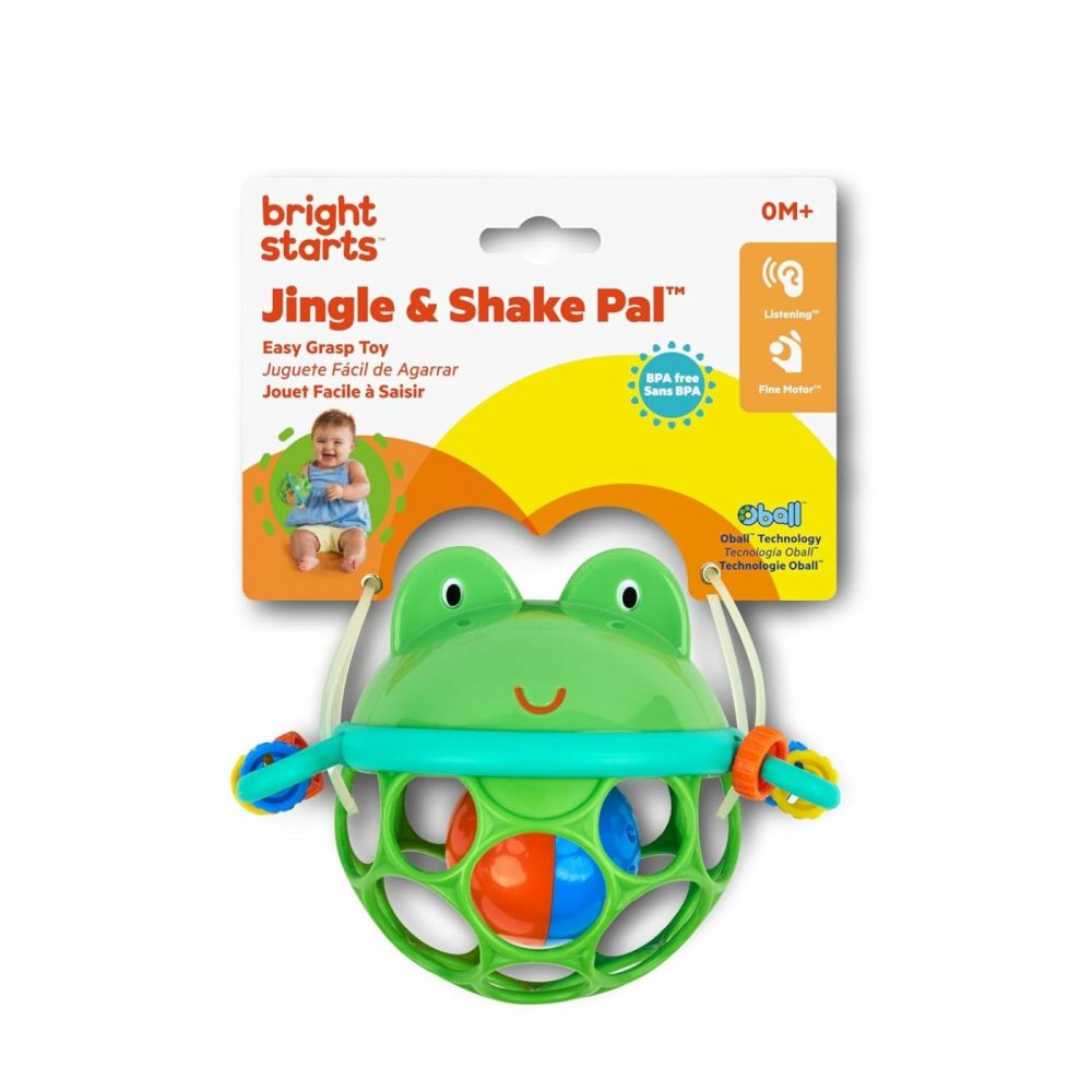 Oball Musical Toy  Jingle & Shake Pal  Bpa-Free Easy-Grasp Baby Rattle Toy  Ages Newborn+  |  Rattles & Plush Rings All Toys Green Frog