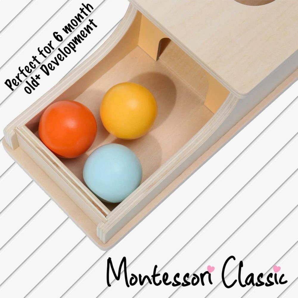 Object Permanence Box Montessori Toys For Babies 6-12 Months+ Developmental Ball Drop Montessori Wooden Toys – Infant Toddler Montessori Toy For 1 Year Old  |  Sorting & Stacking Toys All Toys Sorting & Stacking Toys